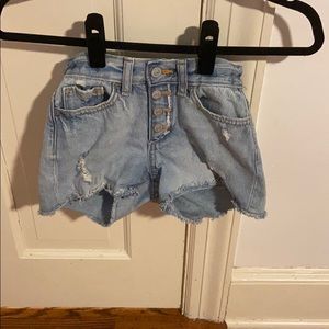Girls high rise ripped jean shorts